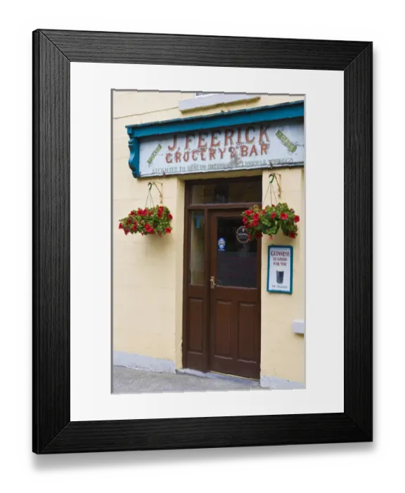 Framed Print : Clonbur, Ireland. A Grocery Store and Pub