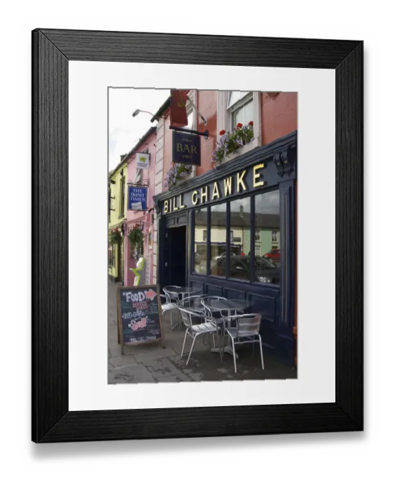 Framed Print : Ireland. Co Limerick. Adare. Bar with sidewalk seating Framed Print : Ireland. Co Limerick. Adare. Bar with sidewalk seating