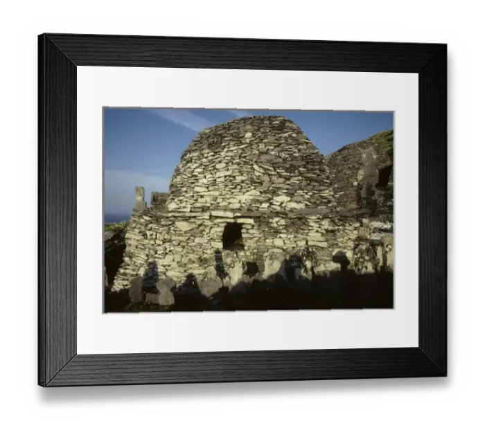 Framed Print : Ireland, Skellig Michael Island, Celtic Stone beehive huts from 6th century, World