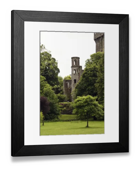 Framed Print : In Ireland, at the Blarney Castle tower surrounded by lush green trees Framed Print : In Ireland, at the Blarney Castle tower surrounded by lush green trees