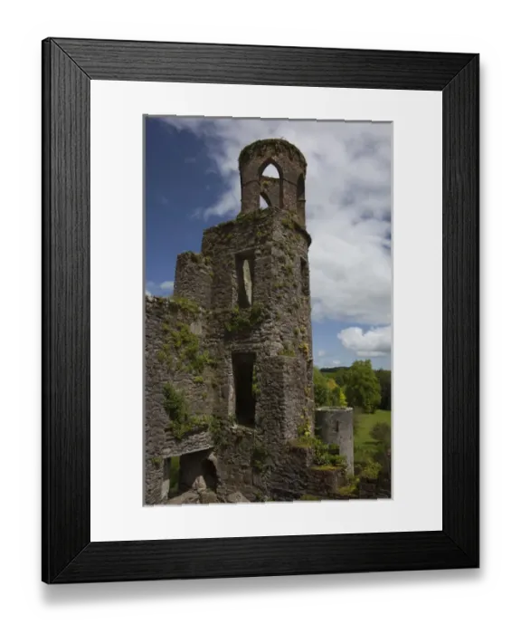 Framed Print : Ruins of the Blarney Castle qith a blue sky and white puffy clouds Framed Print : Ruins of the Blarney Castle qith a blue sky and white puffy clouds