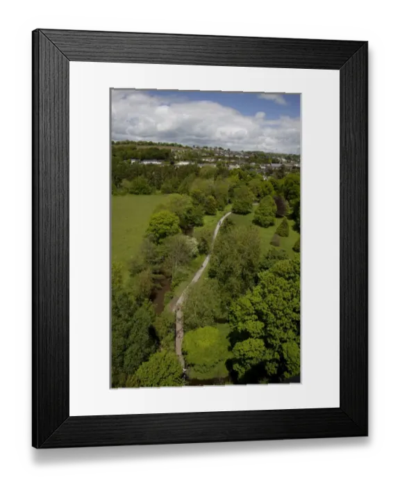 Framed Print : Scenic view from the Blarney Castle top of the River Martin and the green lush grounds Framed Print : Scenic view from the Blarney Castle top of the River Martin and the green lush grounds