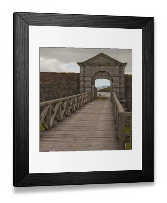 Framed Print : Charles Fort wood blanked walkway into the 17th Century fort outside of Kinsale with Framed Print : Charles Fort wood blanked walkway into the 17th Century fort outside of Kinsale with