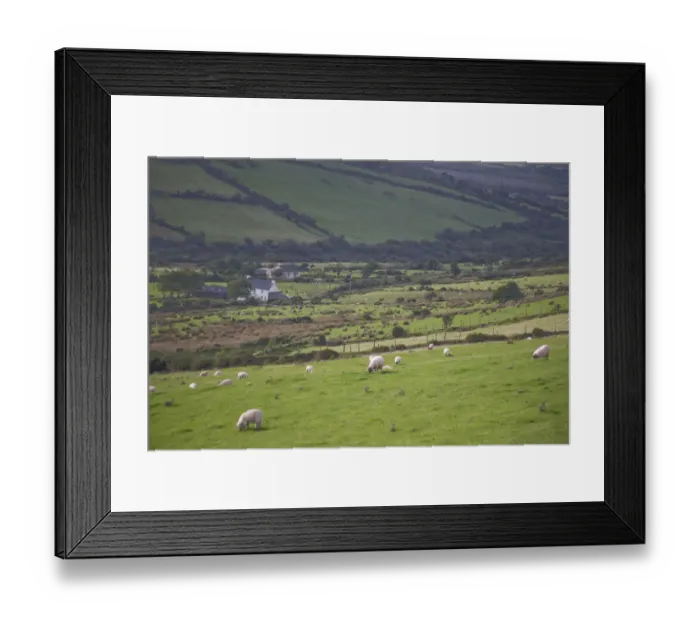 Framed Print : Irish Countryside, Ireland, Castle, Stone fence Framed Print : Irish Countryside, Ireland, Castle, Stone fence