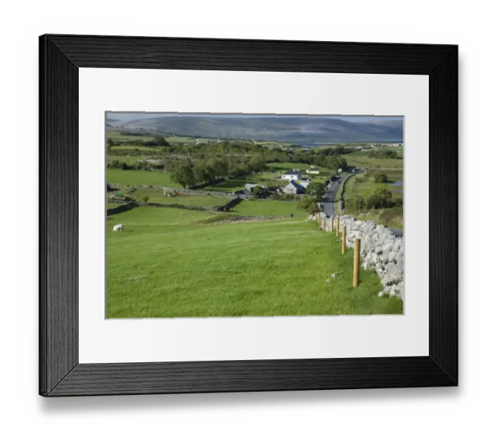 Framed Print : Irish Countryside, Ireland, Farm, Stonefence Framed Print : Irish Countryside, Ireland, Farm, Stonefence