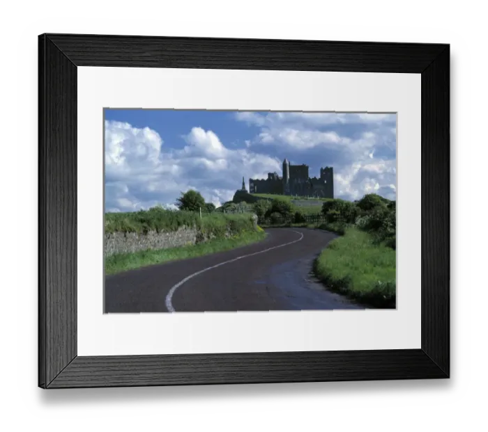 Framed Print : Europe, Ireland, Cashel. The stately Rock of Cashel stands darkly against a sky bright Framed Print : Europe, Ireland, Cashel. The stately Rock of Cashel stands darkly against a sky bright