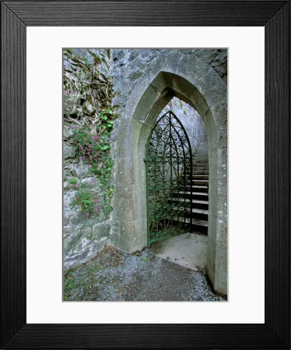 Framed Print : Ireland, Co Mayo, Ashford Castel, Tower gate Framed Print : Ireland, Co Mayo, Ashford Castel, Tower gate
