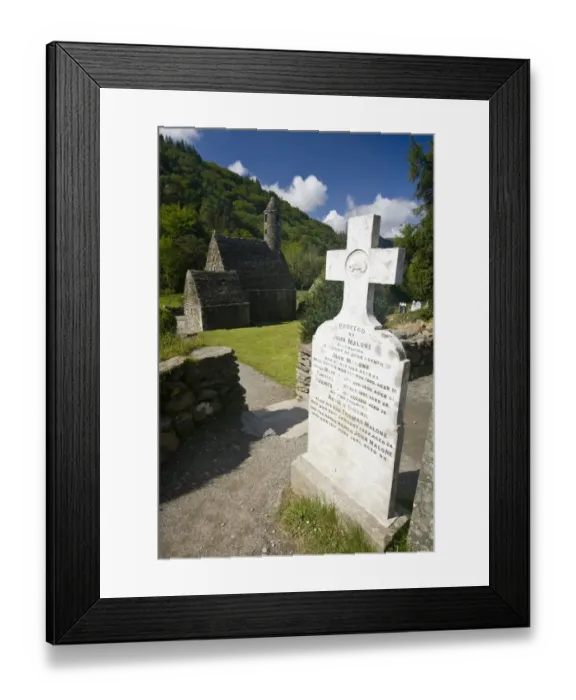 Framed Print : Church, Glendalough, ancient monastic site, County Wicklow, Ireland, historic