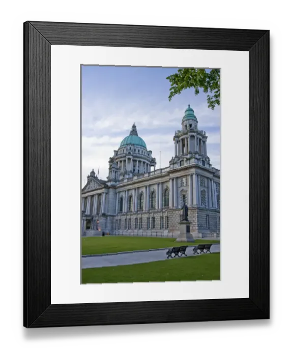 Framed Print : Ireland, unionist, troubles, historic, architecture, dome, columns, copper oxidation
