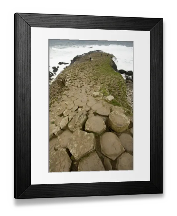 Framed Print : Northern Ireland, basaltic rock formations, World Heritage Site, County Antrim, tourists Framed Print : Northern Ireland, basaltic rock formations, World Heritage Site, County Antrim, tourists