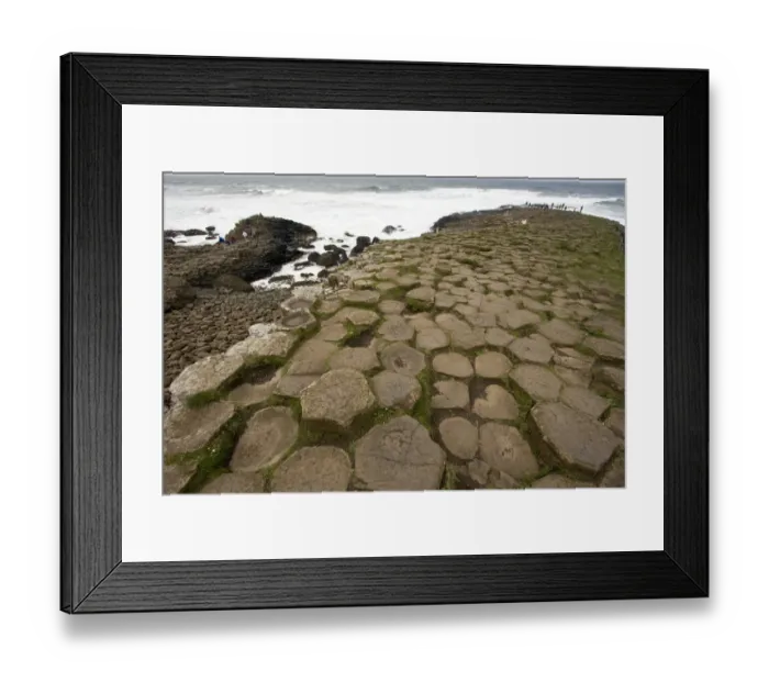 Framed Print : Northern Ireland, basaltic rock formations, World Heritage Site, County Antrim, tourists