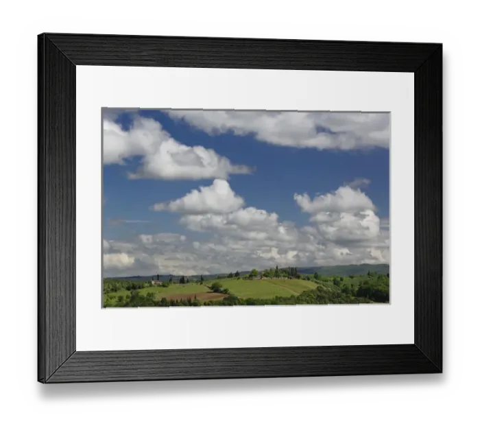 Framed Print : Vineyard viewed from Monteriggioni, Tuscany, Italy