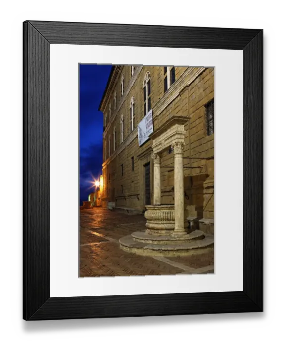 Framed Print : Twilight in Pienza, Italy, Tuscany