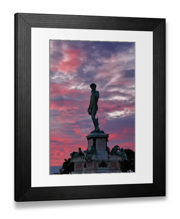 Framed Print : Statue at sunrise, Michelangelo Overlook, Florence, Italy Framed Print : Statue at sunrise, Michelangelo Overlook, Florence, Italy