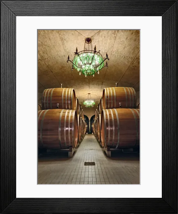 Framed Print : Wine Barrel room, Castle Banfi, Tuscany, Italy (Editorial Use Only) Framed Print : Wine Barrel room, Castle Banfi, Tuscany, Italy (Editorial Use Only)
