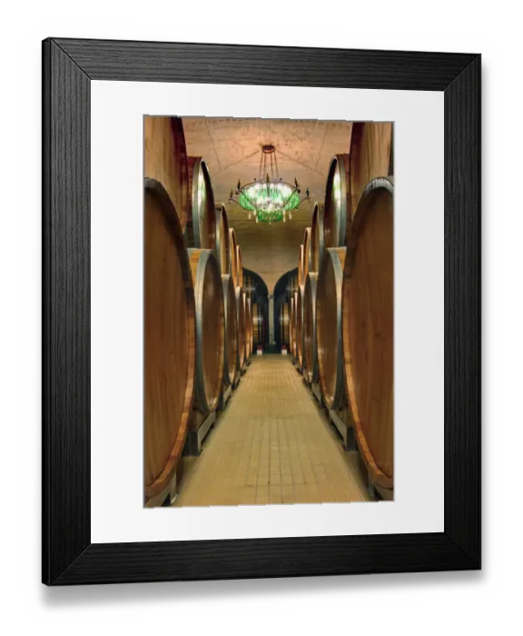 Framed Print : Wine Barrel room, Castle Banfi, Tuscany, Italy (Editorial Use Only) Framed Print : Wine Barrel room, Castle Banfi, Tuscany, Italy (Editorial Use Only)