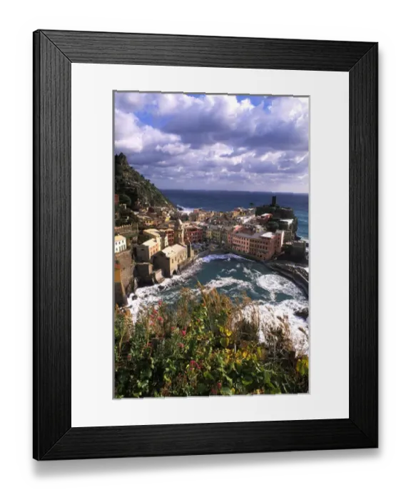 Framed Print : 04. Beautiful Village of Vernazza in the Cinque Terre Area of Italy along Ocean Framed Print : 04. Beautiful Village of Vernazza in the Cinque Terre Area of Italy along Ocean