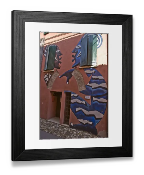 Framed Print : Europe, Italy, Dozza. House with painted mural of African figures. Credit as: Wendy Framed Print : Europe, Italy, Dozza. House with painted mural of African figures. Credit as: Wendy