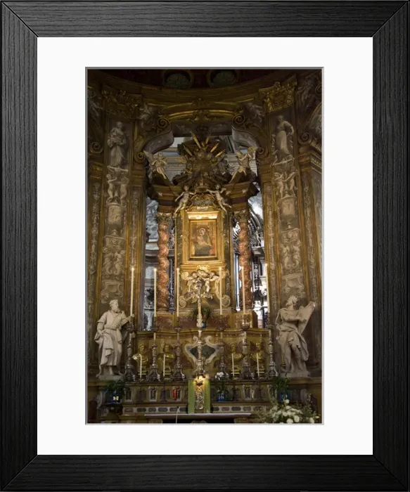 Framed Print : Europe, Italy, Parma. Art adorning the altar at the Church of Mary of the Fence. Credit as Framed Print : Europe, Italy, Parma. Art adorning the altar at the Church of Mary of the Fence. Credit as