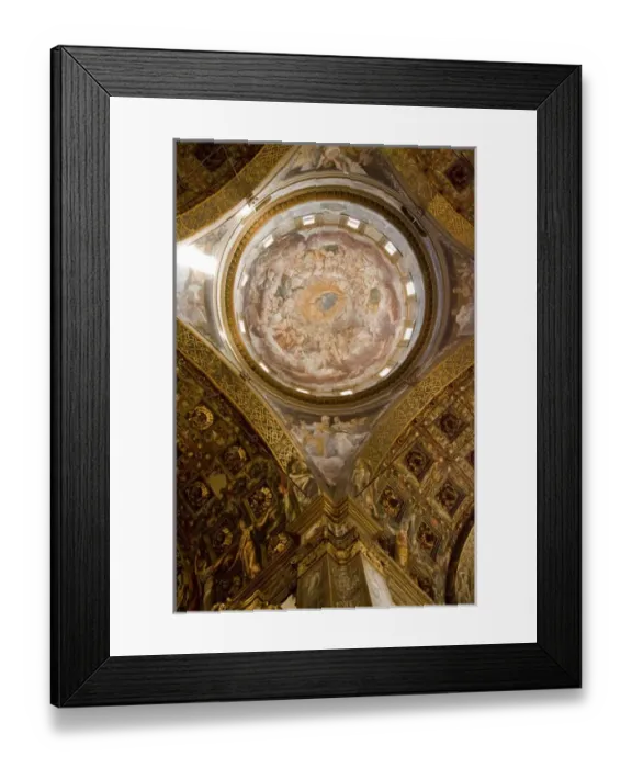 Framed Print : Europe, Italy, Parma. Ceiling fresco in the Church of Mary of the Fence. Credit as