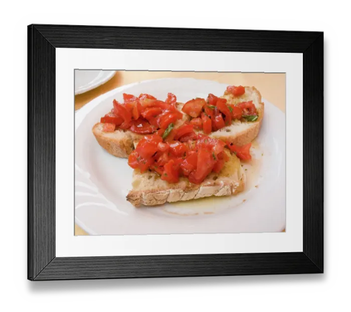 Framed Print : Europe, Italy, Positano. Display plate of bruschetta. Credit as: Wendy Kaveney / Framed Print : Europe, Italy, Positano. Display plate of bruschetta. Credit as: Wendy Kaveney /