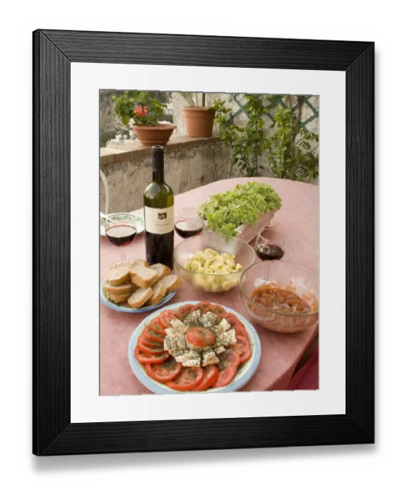 Framed Print : Europe, Italy, Positano. Meal of antipasti and wine. Credit as: Wendy Kaveney / Jaynes Framed Print : Europe, Italy, Positano. Meal of antipasti and wine. Credit as: Wendy Kaveney / Jaynes