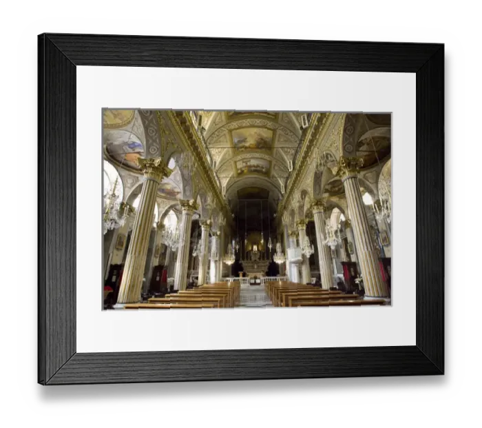 Framed Print : Europe, Italy, Santa Margherita Ligure. View down center of the Church of St. James Framed Print : Europe, Italy, Santa Margherita Ligure. View down center of the Church of St. James