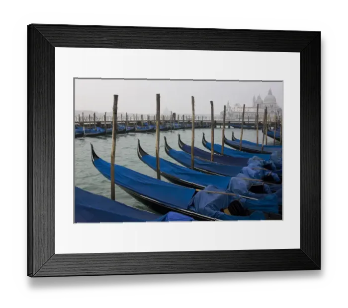 Framed Print : Europe, Italy, Venice. Moored gondolas with Santa Maria della Salute in background Framed Print : Europe, Italy, Venice. Moored gondolas with Santa Maria della Salute in background