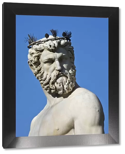Europe, Italy, Florence. Statue of Roman god Neptune in the Piazza della Signoria