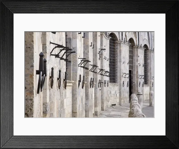 Framed Print : Europe, Italy, Tuscany, Sienna. Brass rings where horses were tied in the Piazza del Campo Framed Print : Europe, Italy, Tuscany, Sienna. Brass rings where horses were tied in the Piazza del Campo