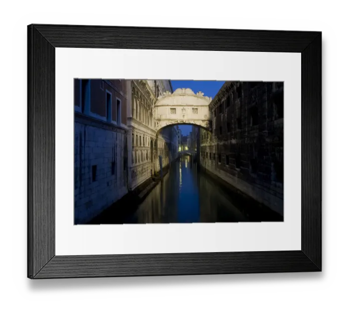 Framed Print : Europe, Italy, Venice. The Bridge of Sighs lit at dawn. Credit as: Wendy Kaveney