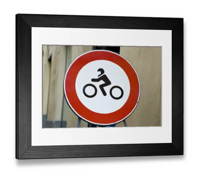 Framed Print : Europe, Italy, Tuscany, Sienna. Motor scooter traffic sign. Credit as: Wendy Kaveney Framed Print : Europe, Italy, Tuscany, Sienna. Motor scooter traffic sign. Credit as: Wendy Kaveney