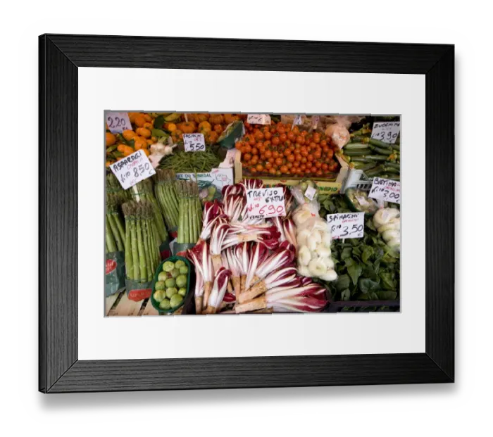 Framed Print : Europe, Italy, Venice. Vegetables for sale in a market. Credit as: Wendy Kaveney