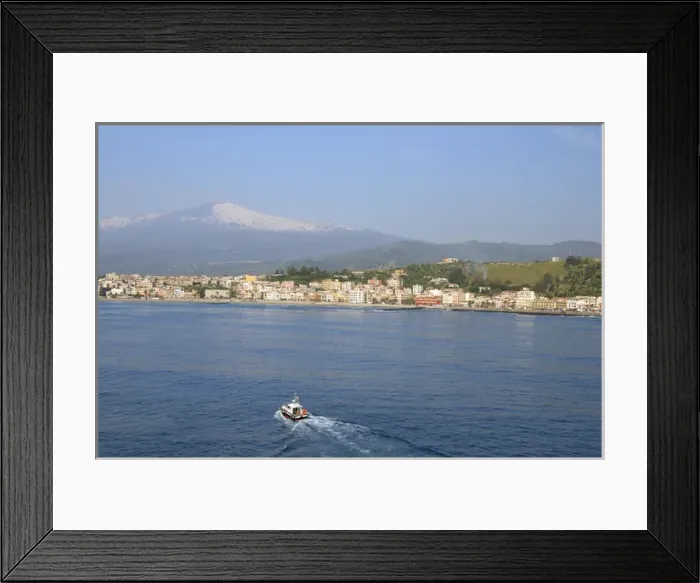 Framed Print : Europe, Italy, Sicily, port of Giardini Naxos, gateway to Taormina. Mt. Etna volcano Framed Print : Europe, Italy, Sicily, port of Giardini Naxos, gateway to Taormina. Mt. Etna volcano