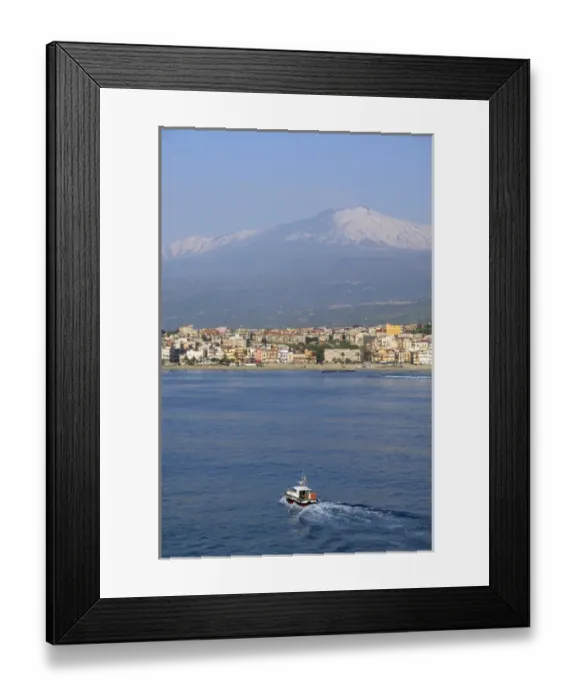Framed Print : Europe, Italy, Sicily, port of Giardini Naxos, gateway to Taormina. Mt. Etna volcano Framed Print : Europe, Italy, Sicily, port of Giardini Naxos, gateway to Taormina. Mt. Etna volcano