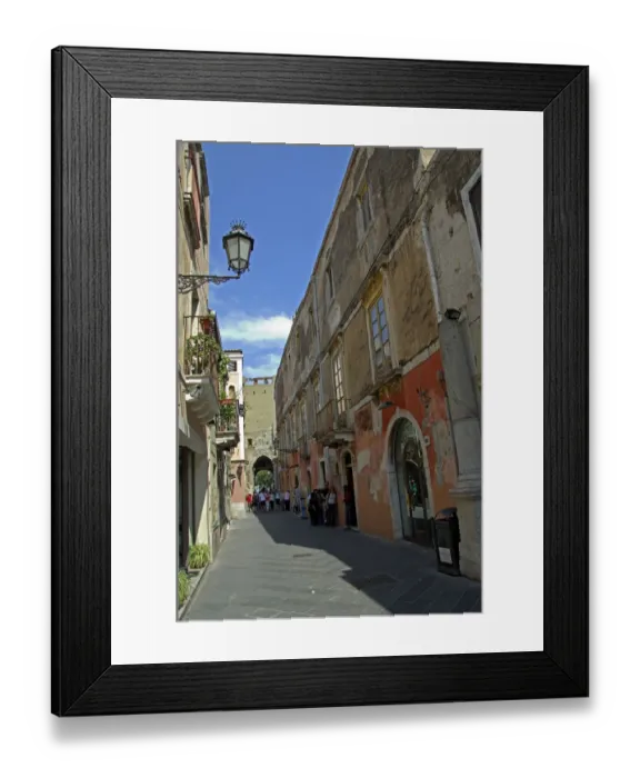 Framed Print : Europe, Italy, Sicily, Taormina. Corso Umberto, main street Framed Print : Europe, Italy, Sicily, Taormina. Corso Umberto, main street
