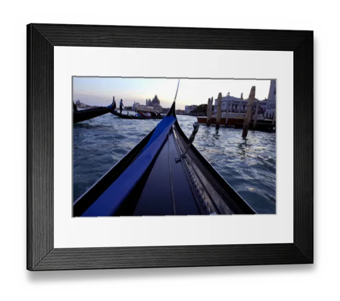 Framed Print : Europe, Italy, Venice. Typical sunset gondola ride through the canals of Venice Framed Print : Europe, Italy, Venice. Typical sunset gondola ride through the canals of Venice