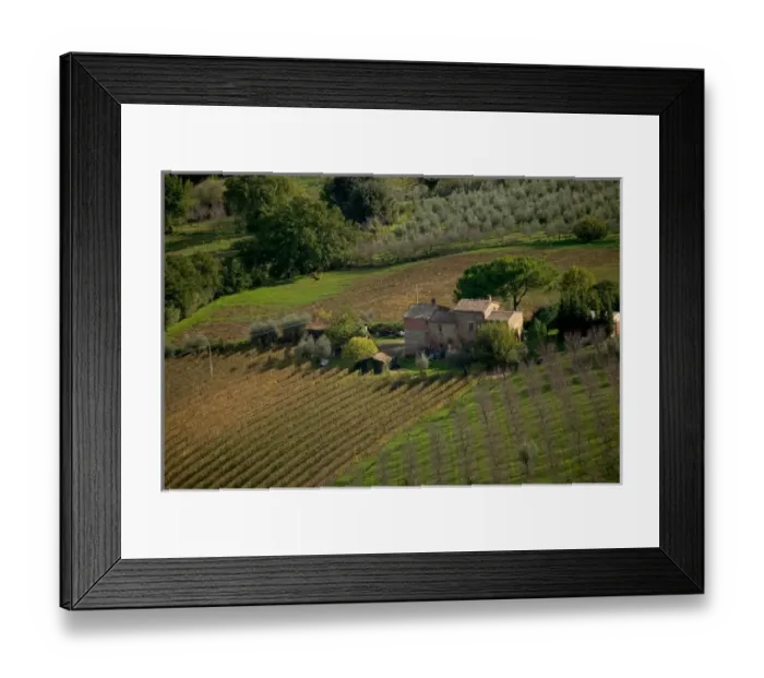 Framed Print : Farmland around Montepulciano, Tuscany, Italy Framed Print : Farmland around Montepulciano, Tuscany, Italy