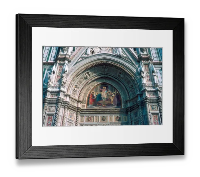 Framed Print : Europe, Italy, Florence. Painting and sculptures adorn the exterior facade of Framed Print : Europe, Italy, Florence. Painting and sculptures adorn the exterior facade of
