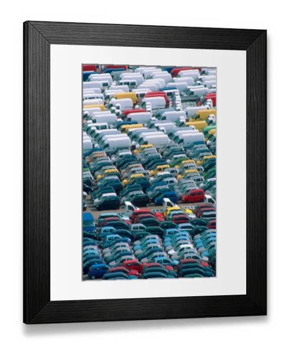 Framed Print : Europe, Italy, Salerno. Italian cars and trucks await export at the Port of Salerno Framed Print : Europe, Italy, Salerno. Italian cars and trucks await export at the Port of Salerno