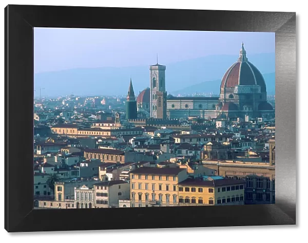 Europe, Italy, Florence. Cityscape with The Duomo dominating the skyline