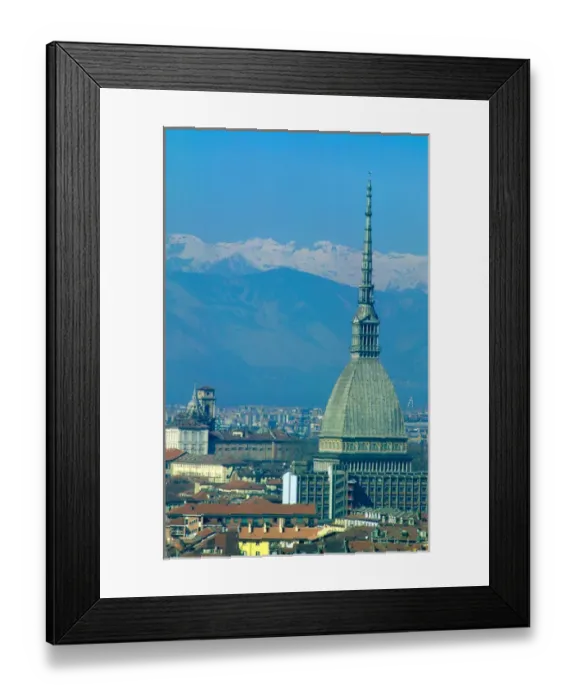 Framed Print : Europe, Italy, Turin. The tower of the Mole with the snow capped peaks of the Dolomites Framed Print : Europe, Italy, Turin. The tower of the Mole with the snow capped peaks of the Dolomites