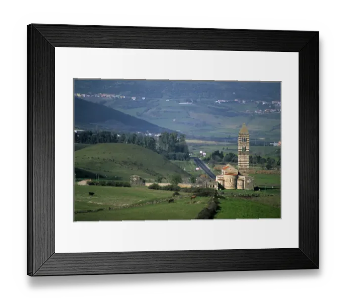 Framed Print : Ancient church and farmland southeast of Sassari, Sardinia, Italy Framed Print : Ancient church and farmland southeast of Sassari, Sardinia, Italy