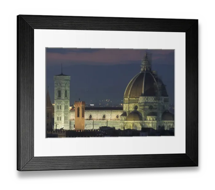 Framed Print : Italy, Tuscany, Florence. The Campanile (bell tower) on the left and Duomo on Framed Print : Italy, Tuscany, Florence. The Campanile (bell tower) on the left and Duomo on