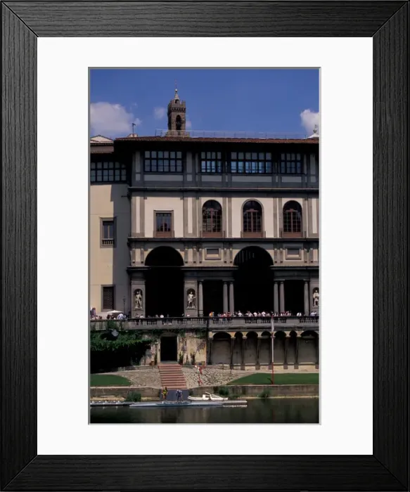 Framed Print : Europe, Italy, Florence, Tuscany, Uffizi Gallery on the Arno Framed Print : Europe, Italy, Florence, Tuscany, Uffizi Gallery on the Arno