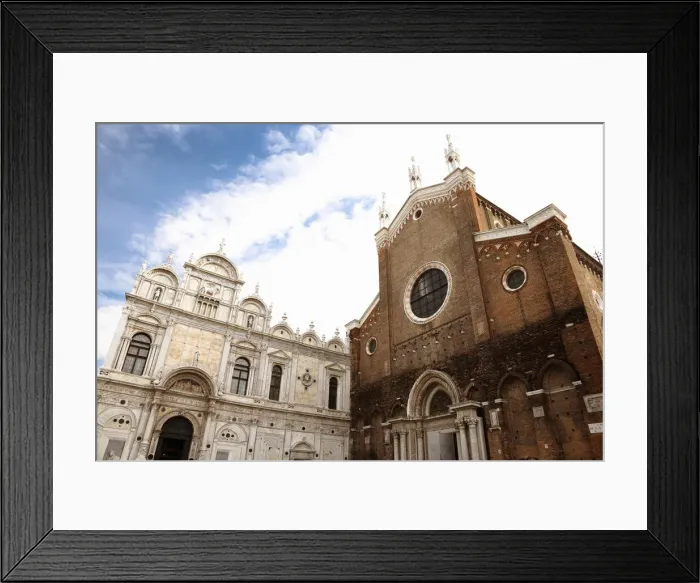 Framed Print : Venice, Veneto, Italy - Two differently colored churches adjacent to one another Framed Print : Venice, Veneto, Italy - Two differently colored churches adjacent to one another