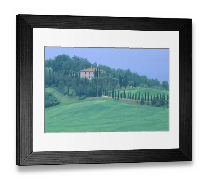 Framed Print : Europe, Italy, Tuscany. Villa on tree lined hillside in Tuscany Framed Print : Europe, Italy, Tuscany. Villa on tree lined hillside in Tuscany