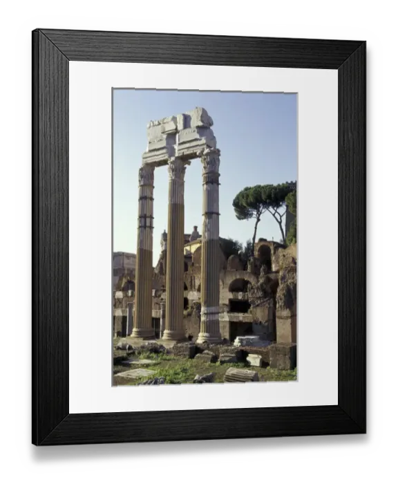 Framed Print : Italy, Rome Columns in Roman Forum