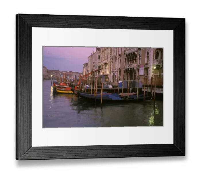 Framed Print : Italy, Venice, gondolas docked along the canals Framed Print : Italy, Venice, gondolas docked along the canals