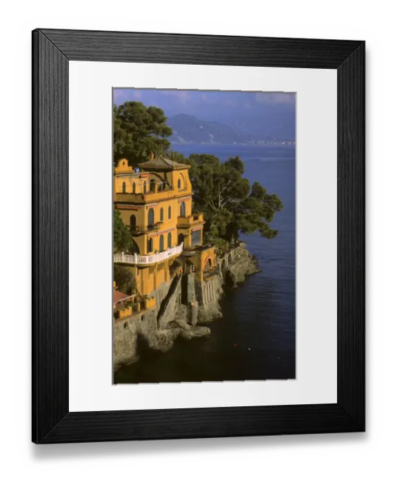 Framed Print : Europe, Italy, Portofino. Scenic life on the Mediteranean coast of Italy